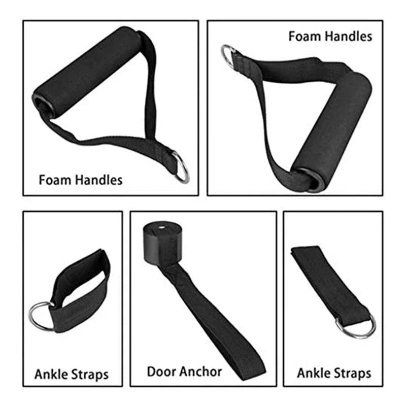 Strength Training Wrapped Resistance Band Set Elastic Fitness Equipment Sports Belt Rods for Home Gym