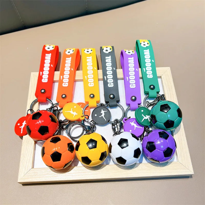 Football Keychain For Fan PVC Soft Glue Soccer Pendant Keychain Accessories Bag Decoration World Cup Souvenirs Key Chain Gifts