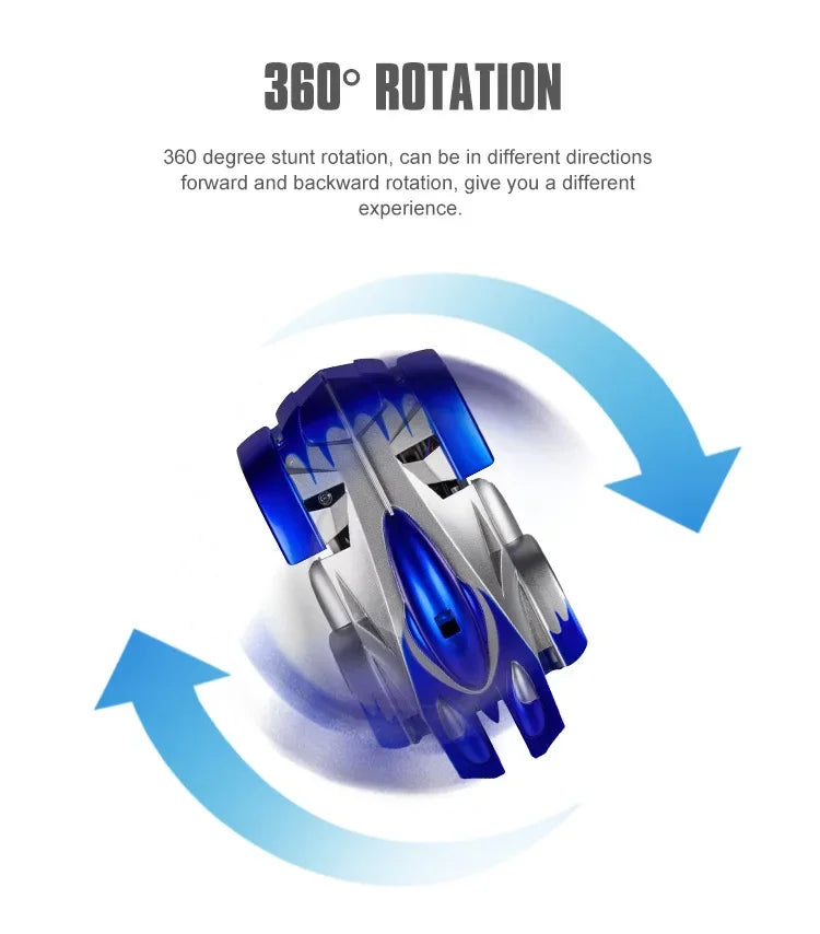 RC Car Climbing Wall Stunt Cars With LED Remote Control Racing Vehicle Anti Gravity Ceiling 360° Rotating Electronic Car Toys