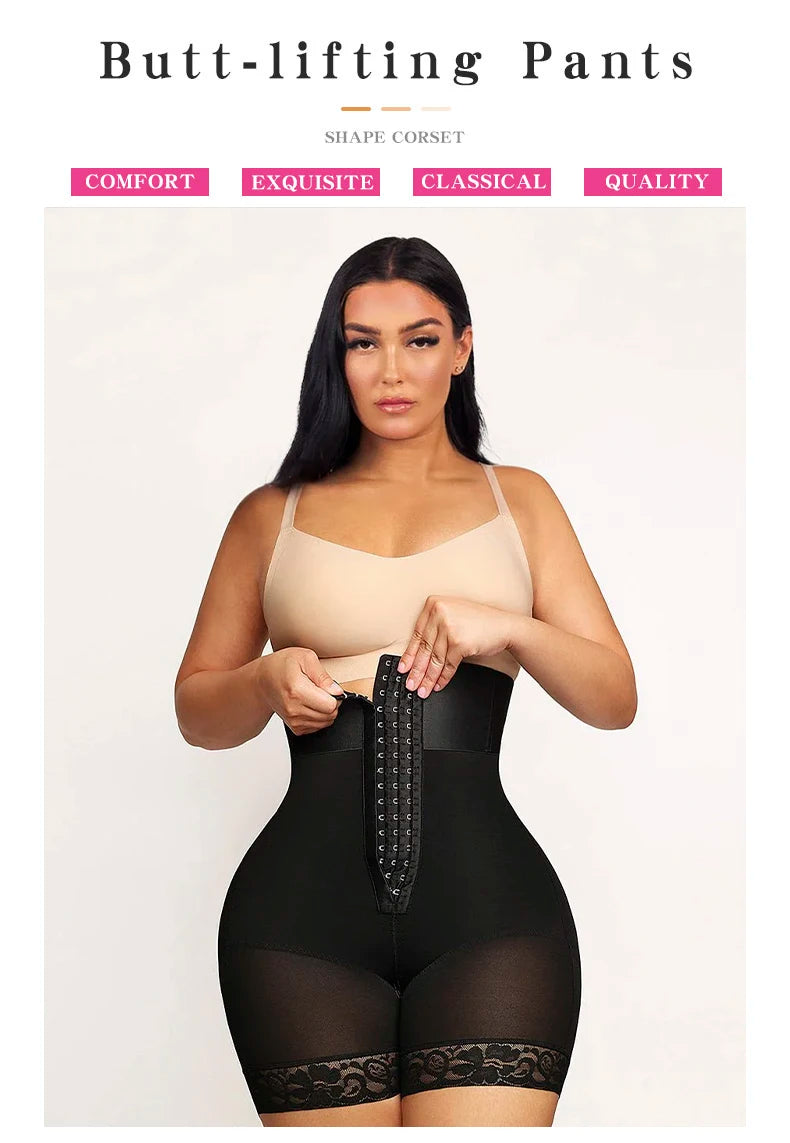 Women High Waist Body Shaper Panties Butt Lifter Slim Shapewear BBL Shorts Tummy Control Bandage Panties