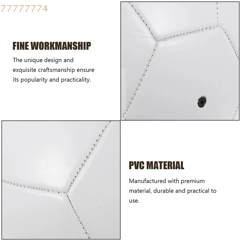 Lightweight PVC Football Toy for Kids & Adults Official Size Educational Sports Plaything DIY Gift White Soccer Ball Size 5