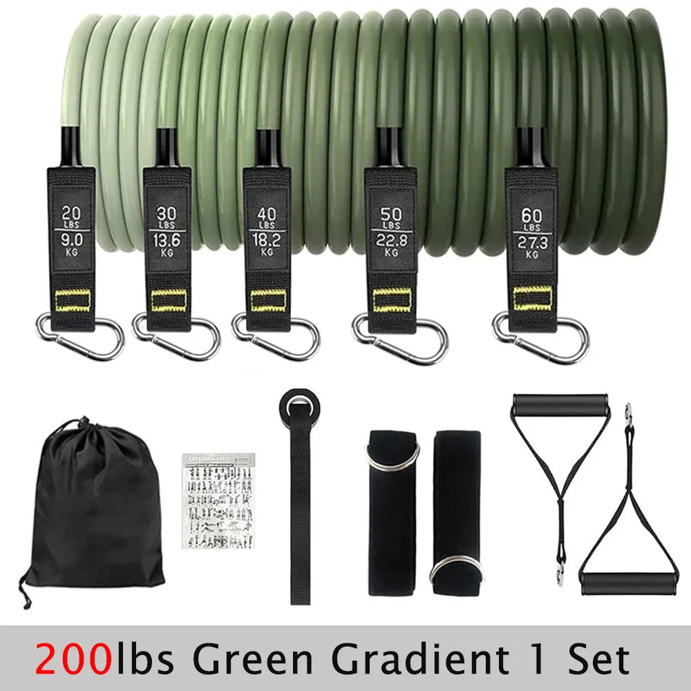 Resistance strap set, sports strap with door anchor, handle, handbag, leg and ankle straps for resistance training, unisex