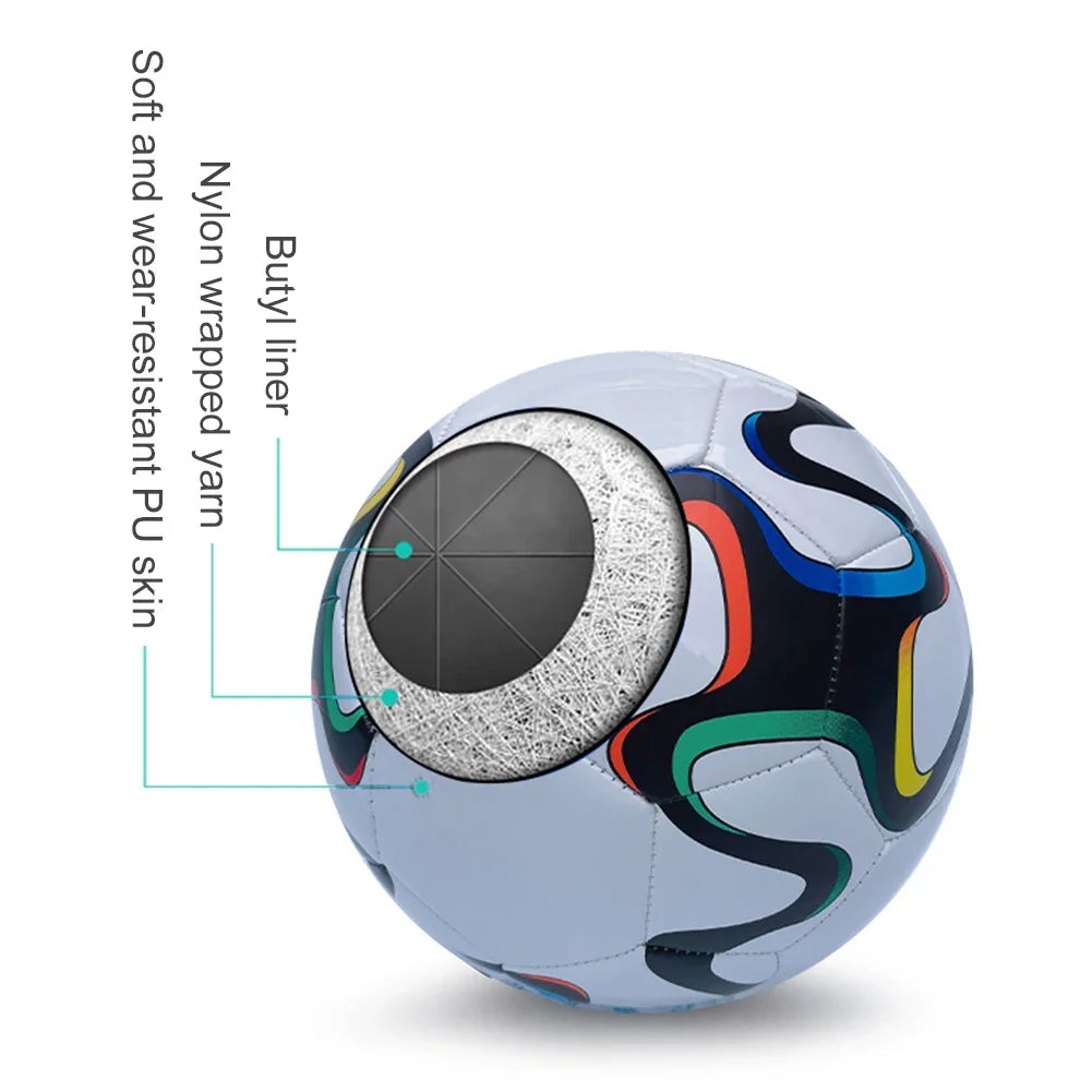 Professional Soccer Ball Size 4/5 Wear Resistant Machine-Stitched Football PU Sports Football Non Slip for Indoor Outdoor Play
