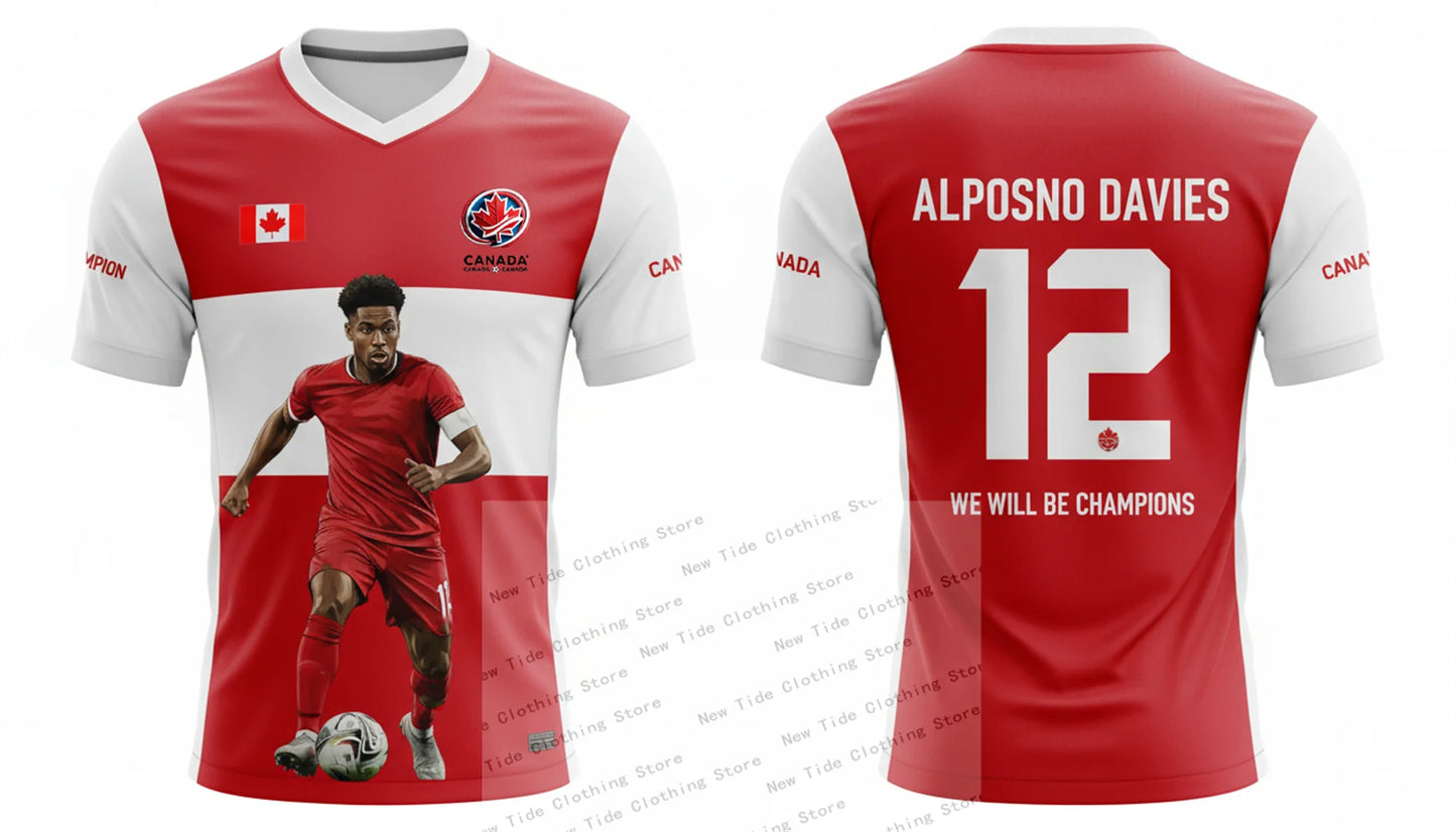 2026 World Cup Canada Football Soccer Jersey Men's Fan Version - We Will Be Champions - Support Your Team in Style