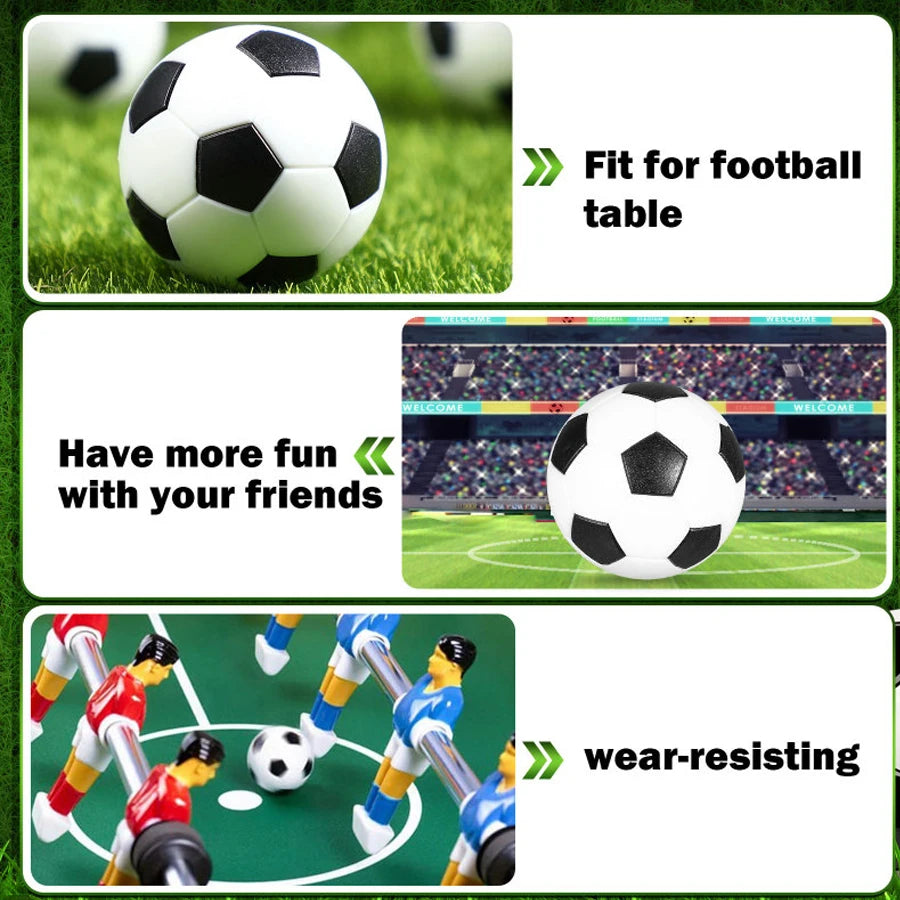 6/8/10-pack 32mm mini soccer balls for foosball tables, black pentagonal football machine accessories, small soccer balls