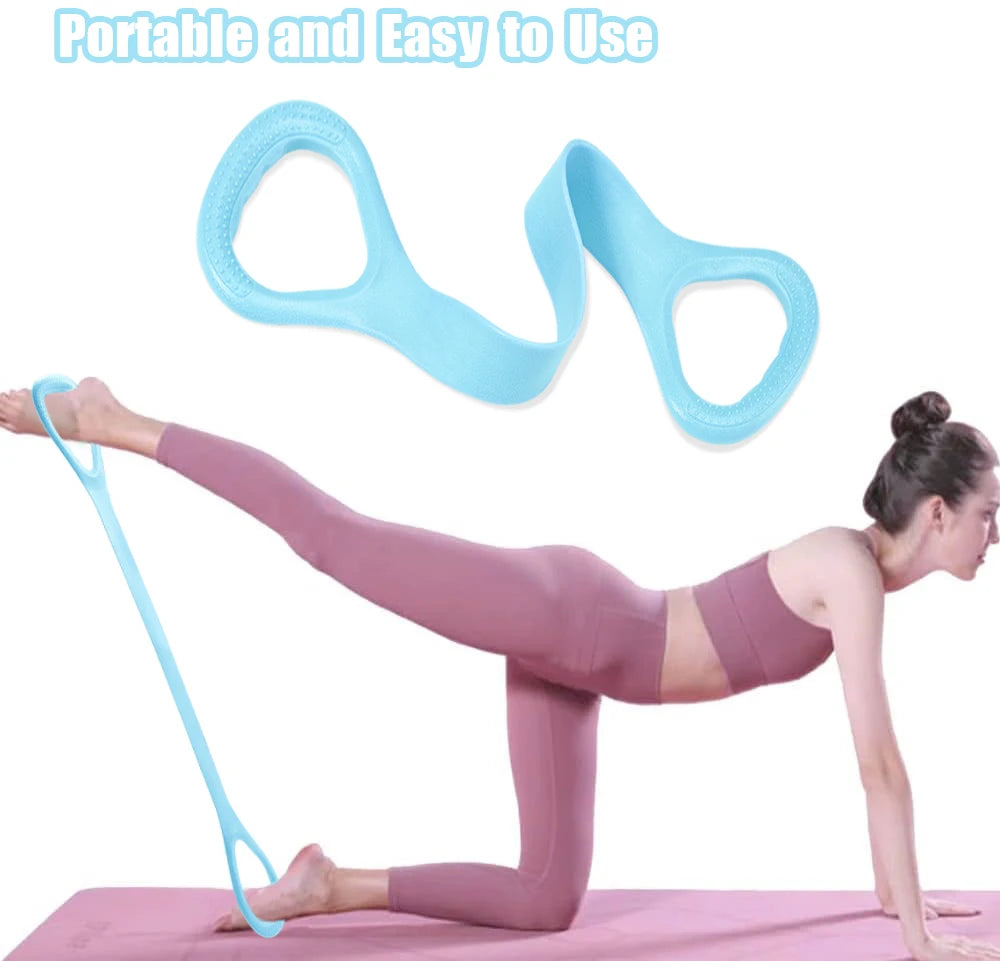 8-shaped Fitness Resistance Band Sports Workout Elastic Band Home Fitness Rubber Pull Rope Yoga Training Exercise Gym Equipment