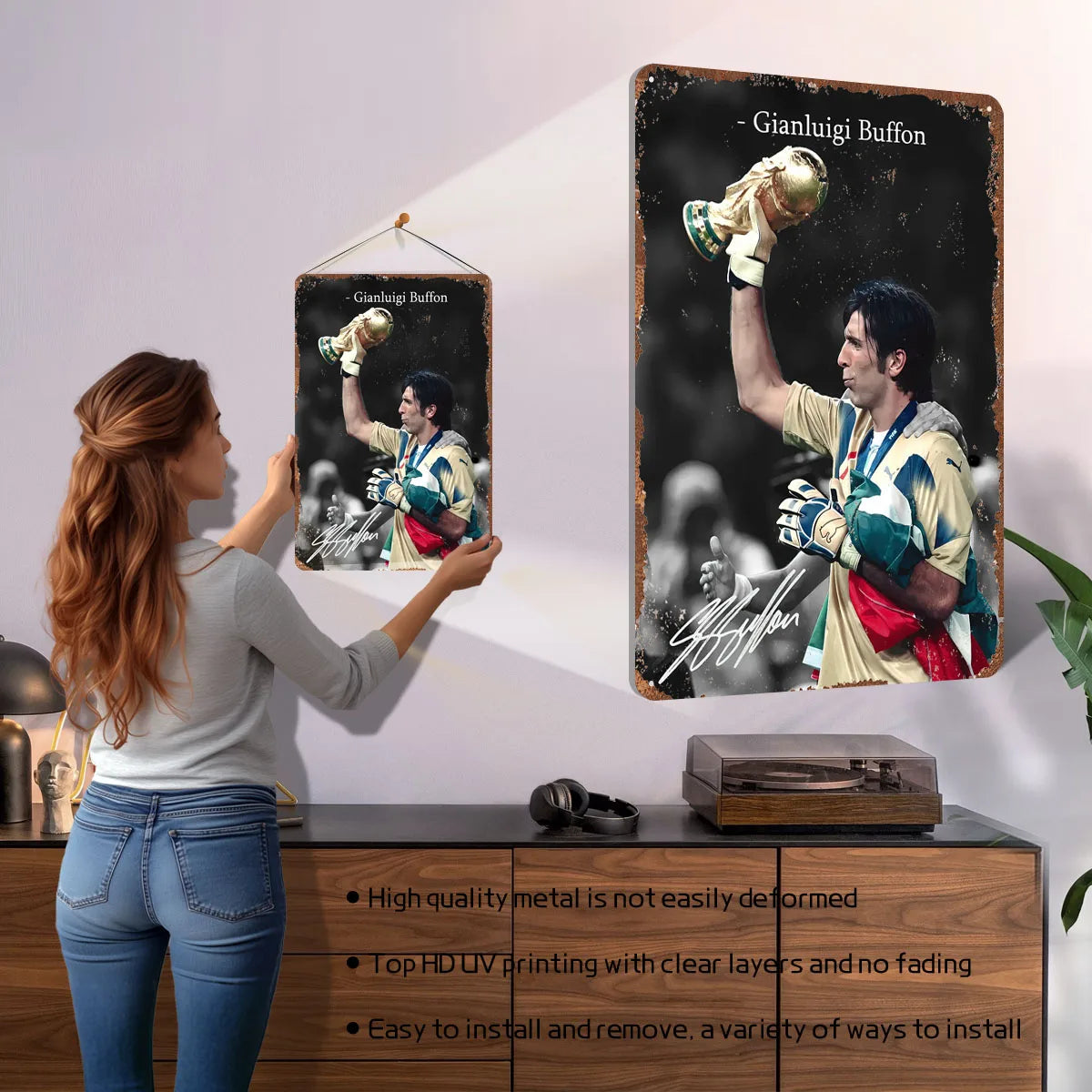 Gianluigi Buffon - World Cup Champion Poster Football Player Metal Sign Retro Custom Soccer Tin Plates for Wall Art Decoration