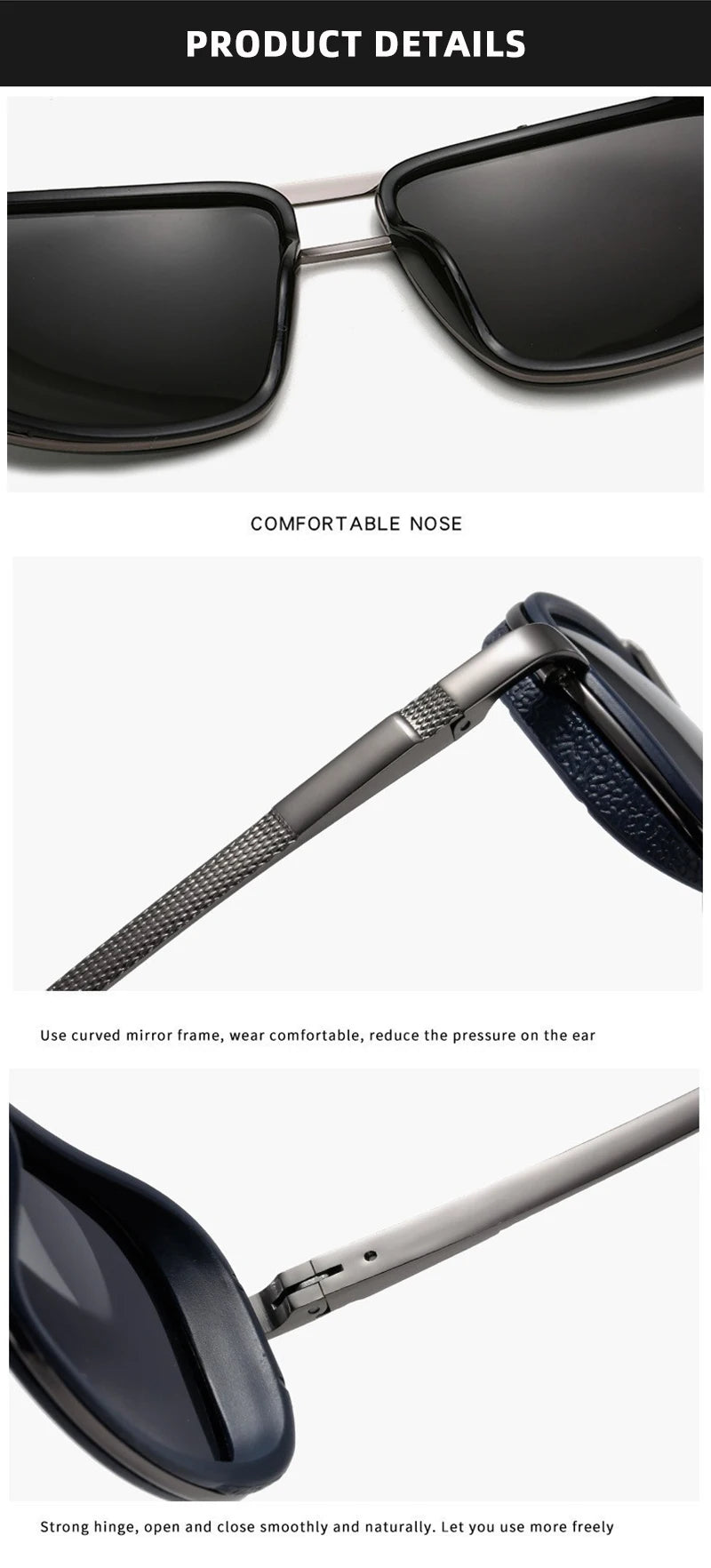 Luxury Rectangle Men's Sunglasses Retro Metal Steam Punk Sun Glasses Male Classic Outdoor Driving Shades Summer Glasses