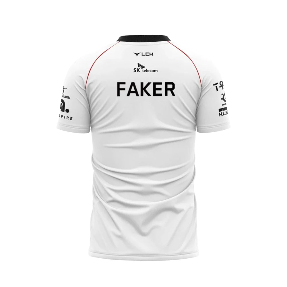 2024 T1 Championship Five-Star Commemorative Team Jersey E-sports World Finals Jersey T-shirt LOL Faker ZOFGK Gold Print Top