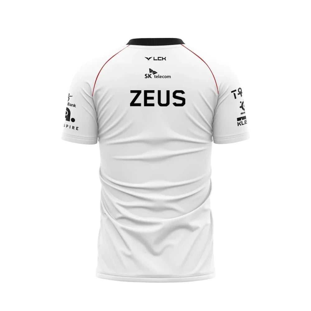 2024 T1 Championship Five-Star Commemorative Team Jersey E-sports World Finals Jersey T-shirt LOL Faker ZOFGK Gold Print Top