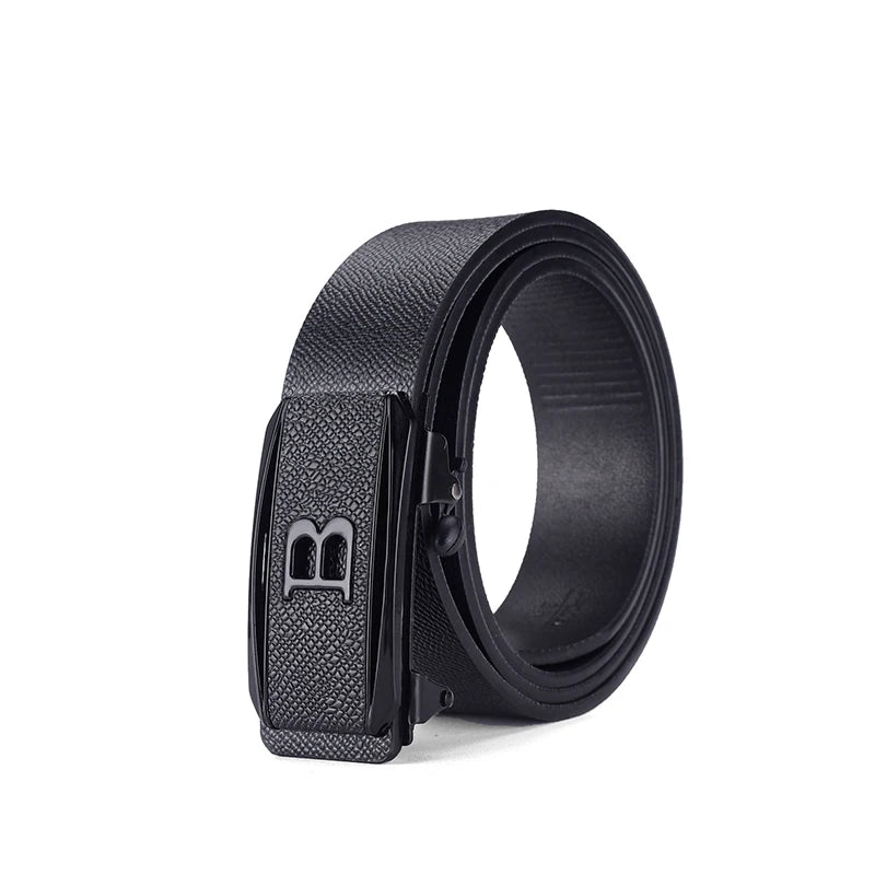 The new buckle toothless automatic buckle belt men's casual style business all-match waist belt personality youth trendy pants