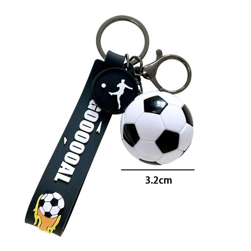 Football Keychain For Fan PVC Soft Glue Soccer Pendant Keychain Accessories Bag Decoration World Cup Souvenirs Key Chain Gifts