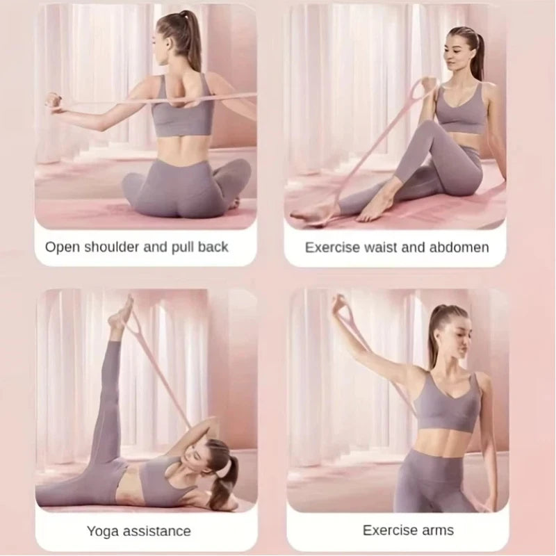 8-shaped Fitness Resistance Band Sports Workout Elastic Band Home Fitness Rubber Pull Rope Yoga Training Exercise Gym Equipment