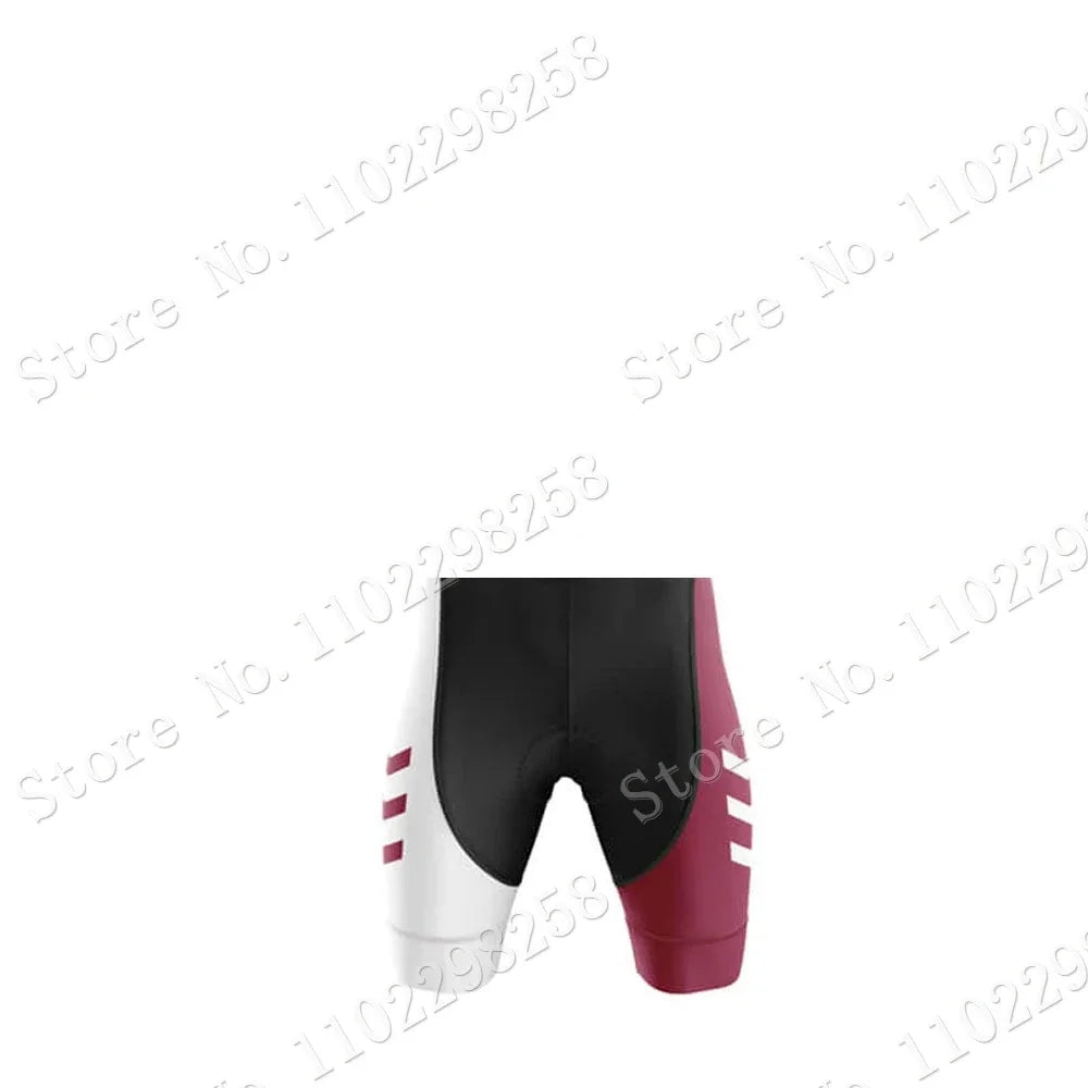Qatar National Team Cycling Jersey 2023 Set Summer Bicycle Clothing Road Bike Shirts Suit Bicycle Bib Shorts MTB Ropa Maillot