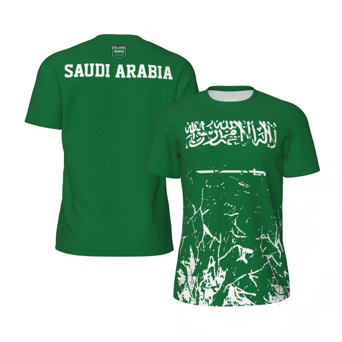 2024 Cheap New Mens T Shirt Saudi Arabia Flag Football T-shirts 3D Printed Running Bike Sports Casual Tops Summer Man Clothes