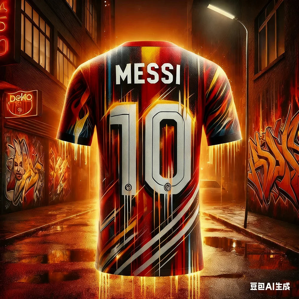 2026 Men's Messi Champions 3D T-Shirt, World Cup #10 Print, Quick-Dry Breathable, Daily/Outdoor Fan Commemorative Wear
