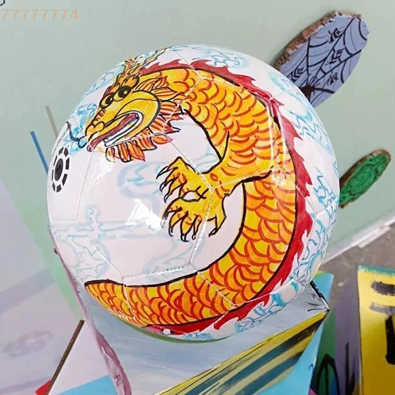 Lightweight PVC Football Toy for Kids & Adults Official Size Educational Sports Plaything DIY Gift White Soccer Ball Size 5