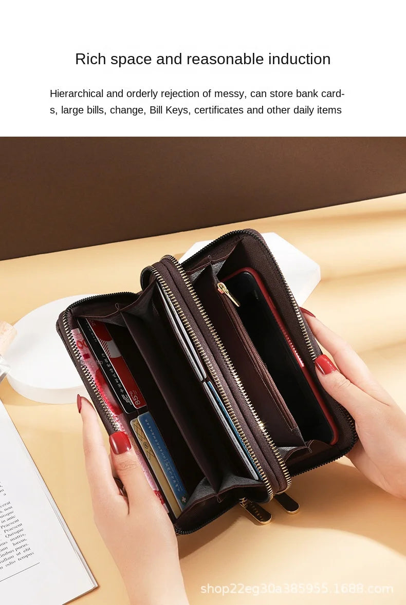 Fashion purse women's long large capacity zipper hand bag phone bag card bag cartera femenina wallet billetera carteras 2025