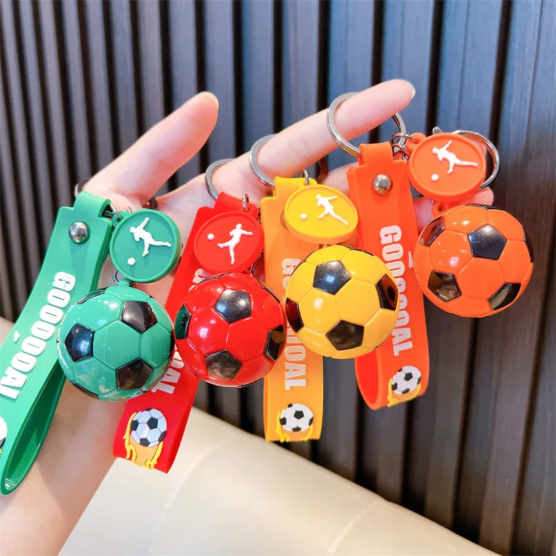 Football Keychain For Fan PVC Soft Glue Soccer Pendant Keychain Accessories Bag Decoration World Cup Souvenirs Key Chain Gifts