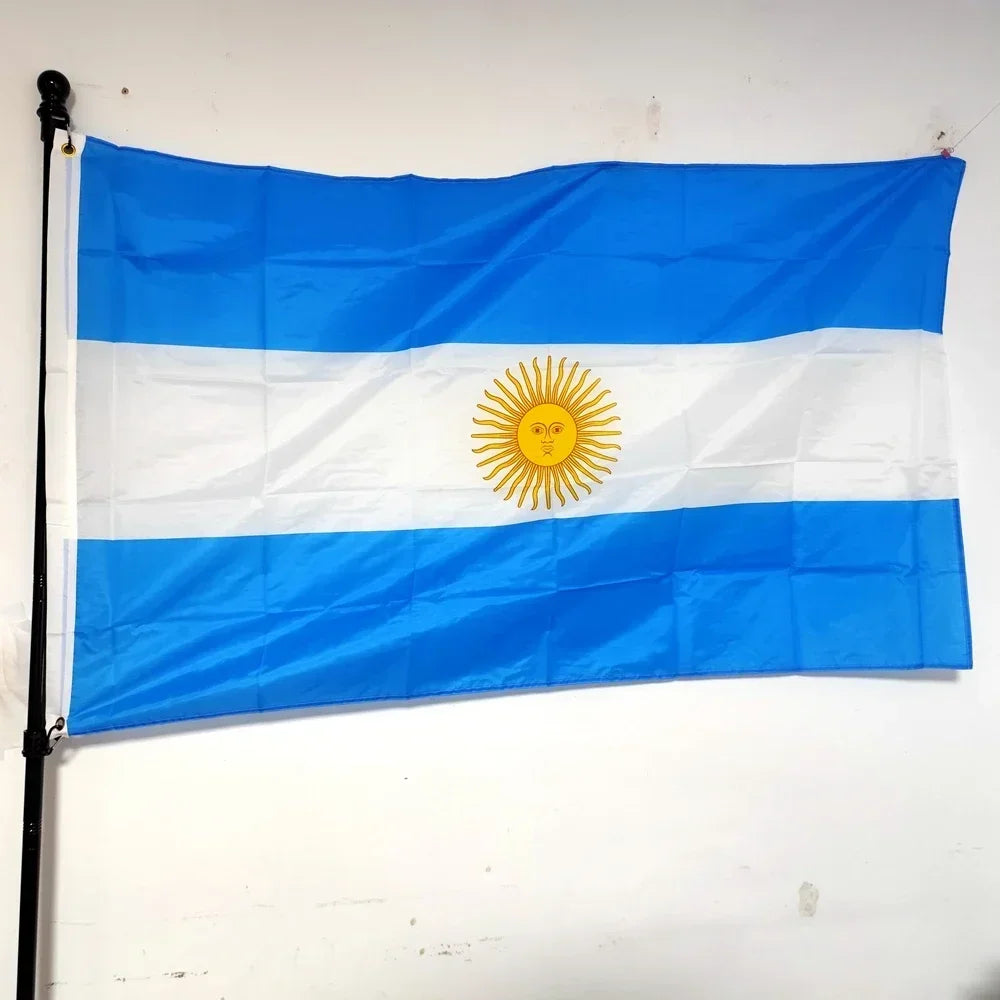 Argentina National Flag 3x5ft (90x150cm) Premium Polyester Outdoor/Indoor Flag for Sports Events & World Cup Decor