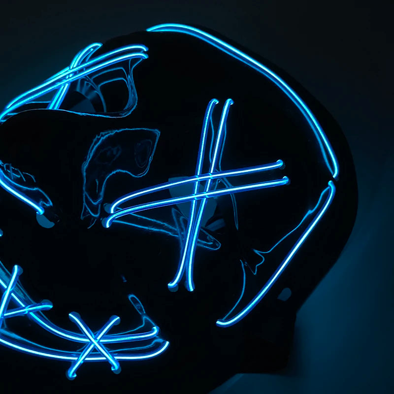 Wireless LED Purge Mask Halloween Horror Party Carnival Cosplay Costume Props Halloween Purge Masks 10 Colors LED Mask Men Women