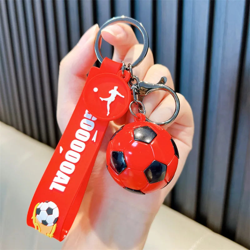 Football Keychain For Fan PVC Soft Glue Soccer Pendant Keychain Accessories Bag Decoration World Cup Souvenirs Key Chain Gifts
