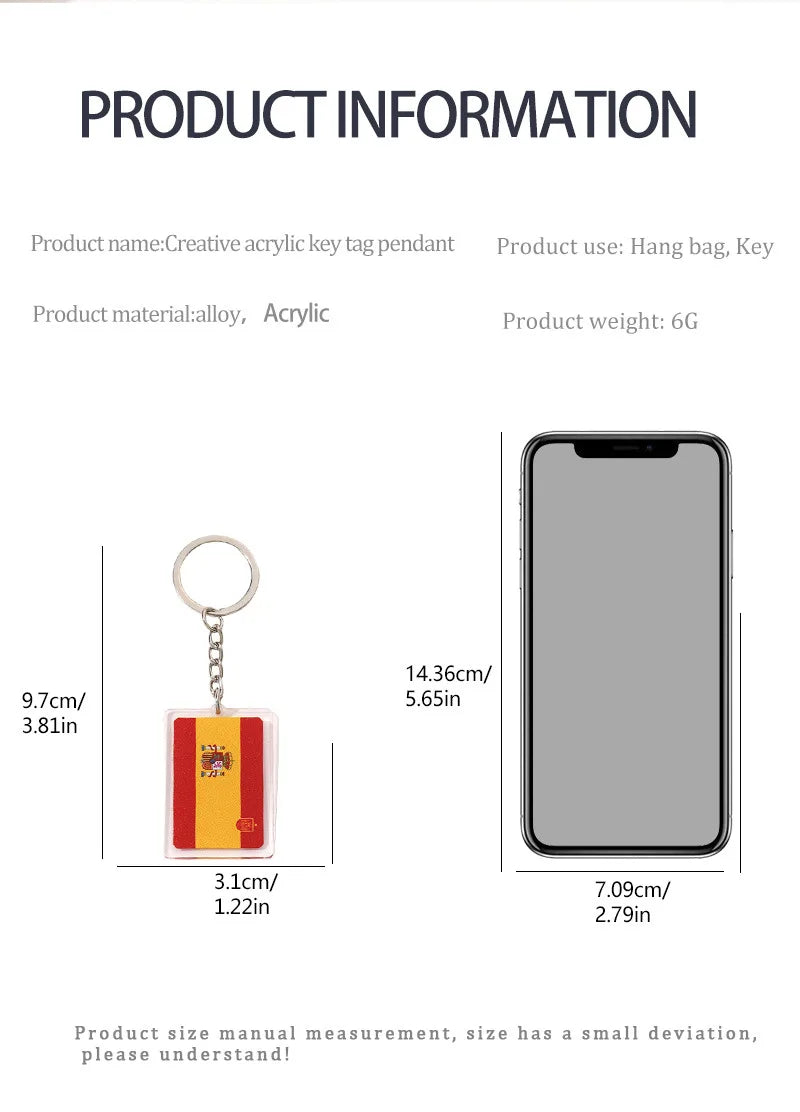 Creative Acrylic England brand Keychain Football World Cup Souvenir Acrylic Keychain Pendant