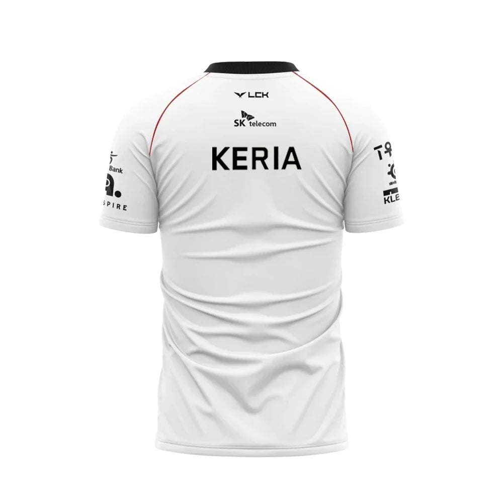 2024 T1 Championship Five-Star Commemorative Team Jersey E-sports World Finals Jersey T-shirt LOL Faker ZOFGK Gold Print Top