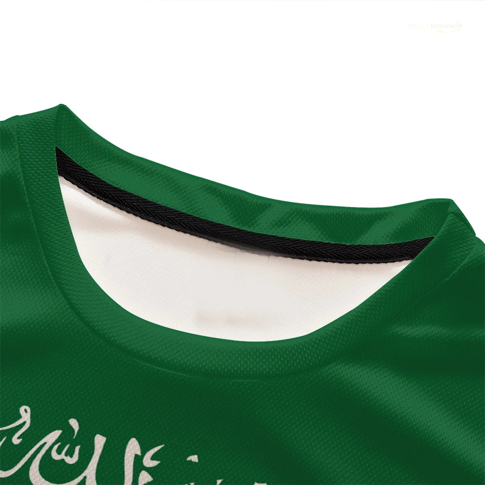 2024 Cheap New Mens T Shirt Saudi Arabia Flag Football T-shirts 3D Printed Running Bike Sports Casual Tops Summer Man Clothes