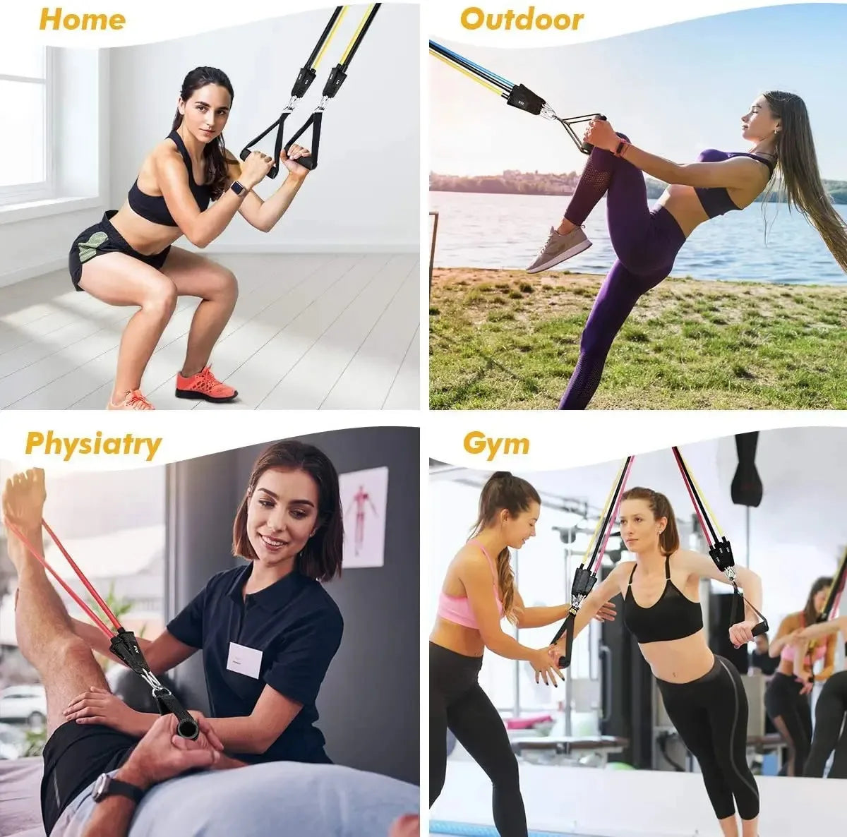 Strength Training Wrapped Resistance Band Set Elastic Fitness Equipment Sports Belt Rods for Home Gym