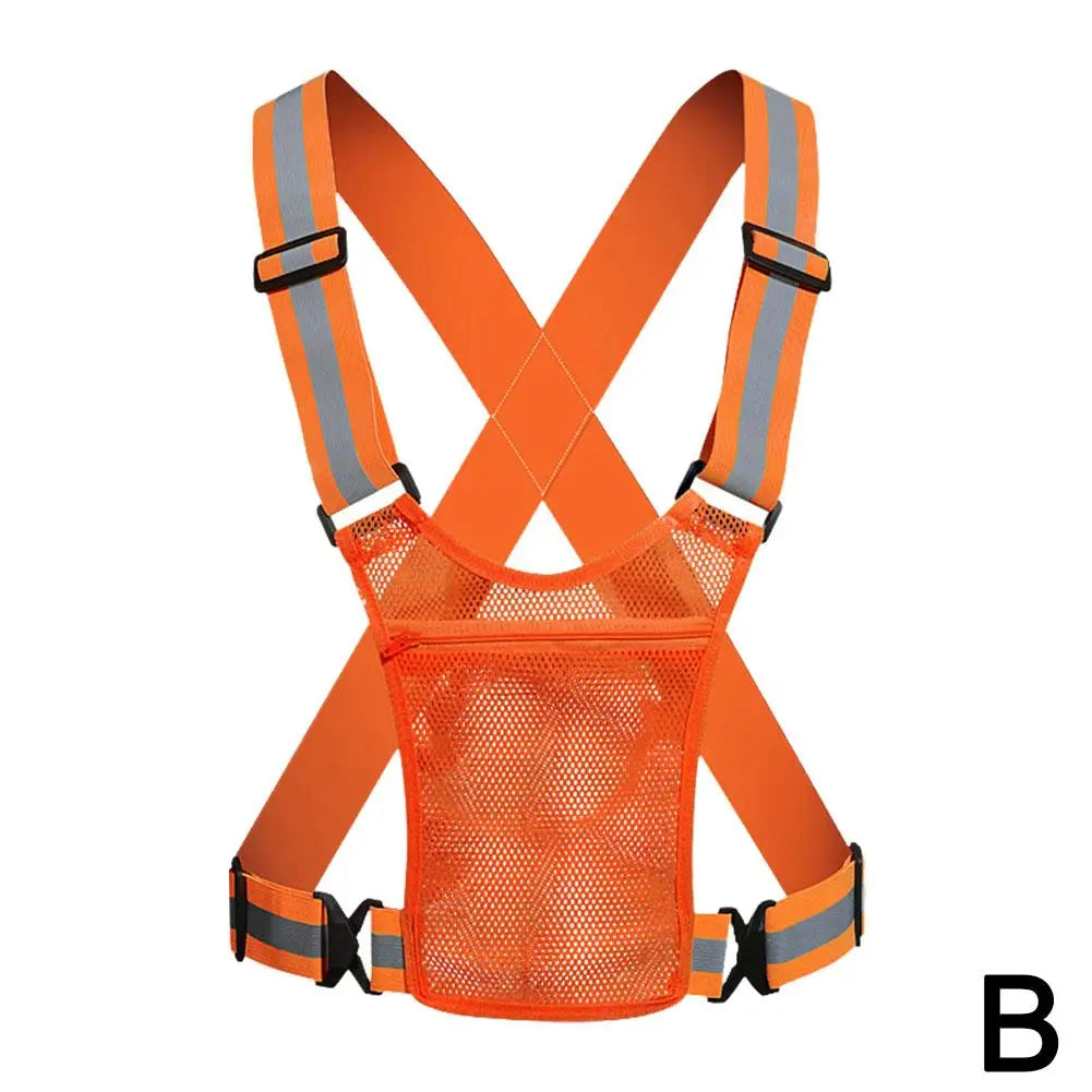 Outdoor Cycling Vests Safety Reflective Vest LED Running Light Adjustable Cycling Vest Night Warning Work Sports Vest