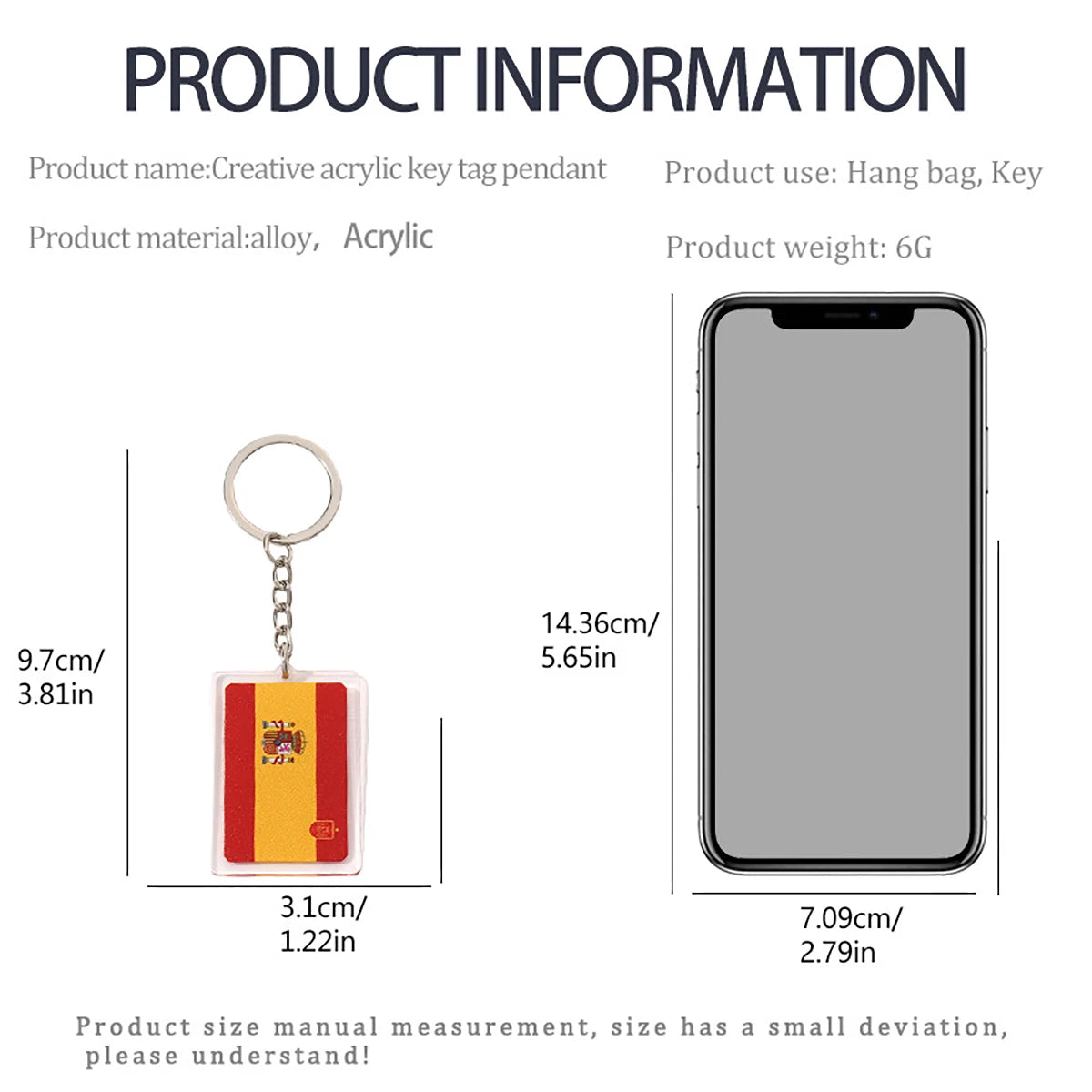 Creative Acrylic England brand Keychain Football World Cup Souvenir Acrylic Keychain Pendant