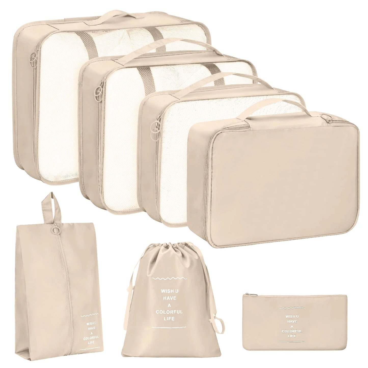 7 Pcs/Set Travel Organizer Storage Bags Suitcase Packing Cubes Set Cases Portable Luggage Clothes Shoe Tidy Pouch Folding.-zmt