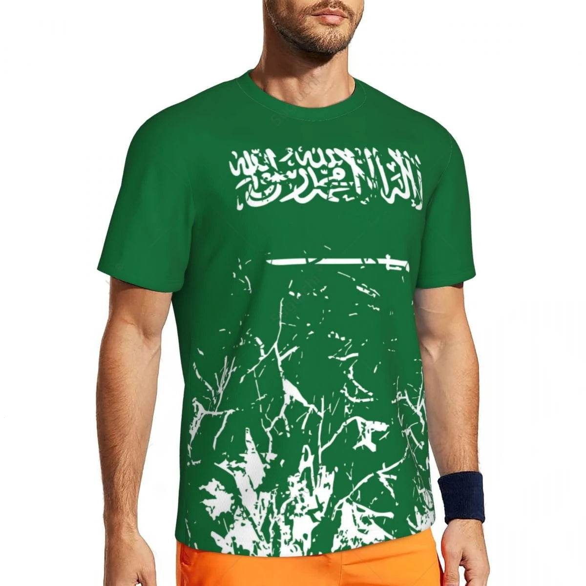 2024 Cheap New Mens T Shirt Saudi Arabia Flag Football T-shirts 3D Printed Running Bike Sports Casual Tops Summer Man Clothes