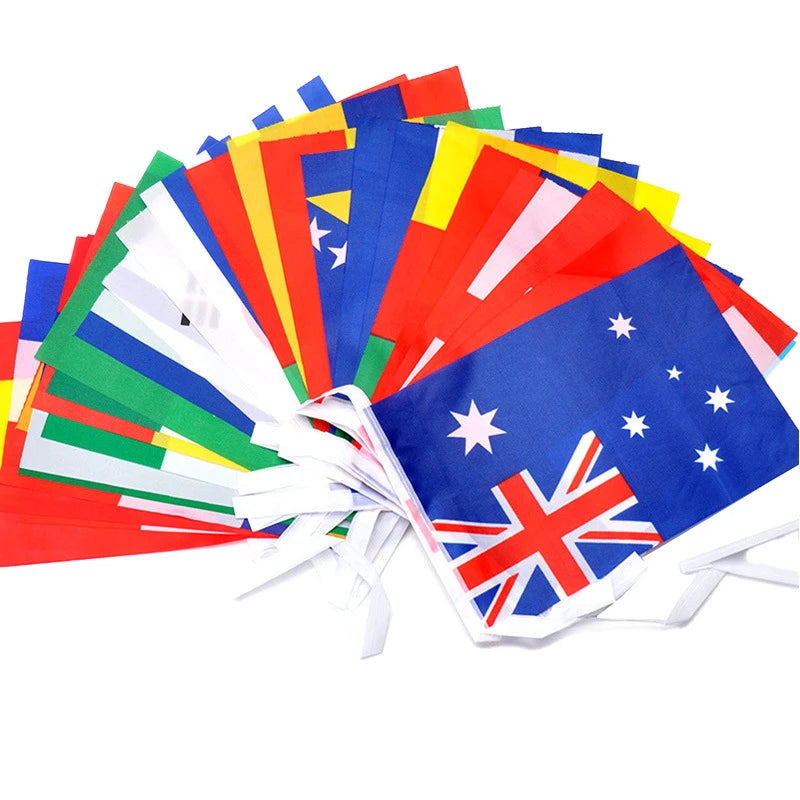 xvggdg 24/100 world Countries cup 14x21cm National banner String Flag Countries Around The World Nations Flag For Party