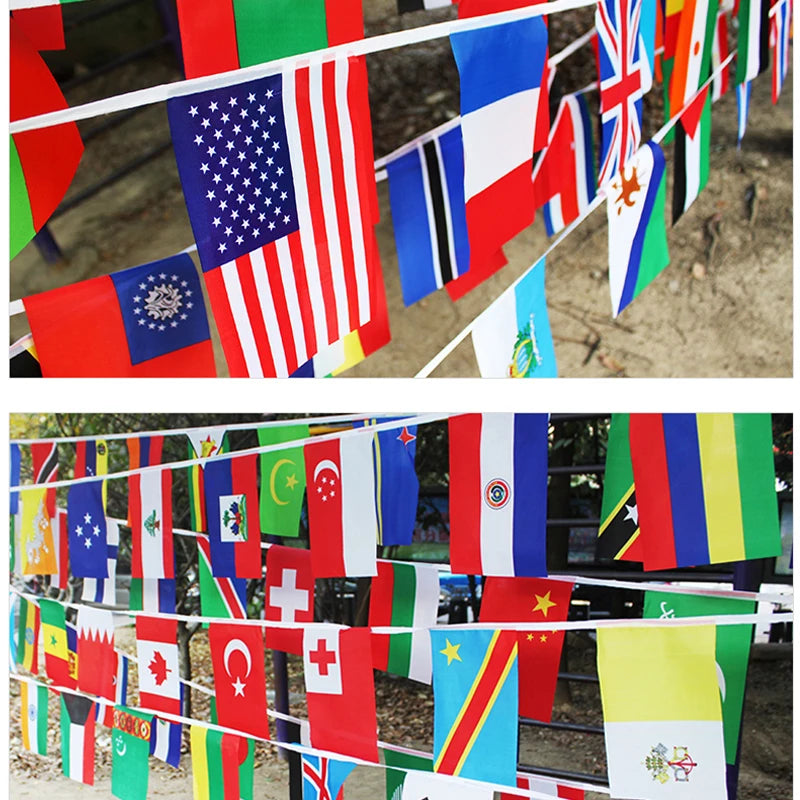 xvggdg 24/100 world Countries cup 14x21cm National banner String Flag Countries Around The World Nations Flag For Party