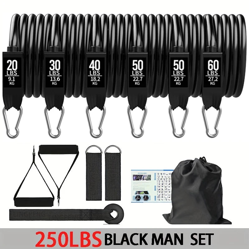 Strength Training Wrapped Resistance Band Set Elastic Fitness Equipment Sports Belt Rods for Home Gym