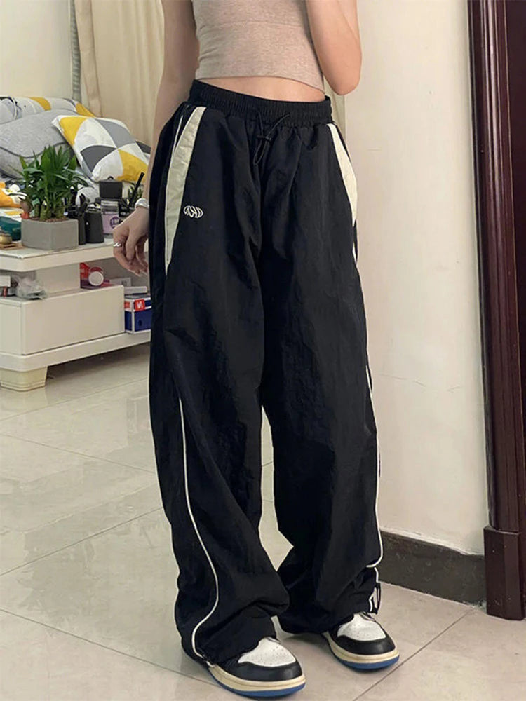 Women Baggy Harajuku Cargo Pants Streetwear Hip Hop Wide Leg Pant Parachute Sweatpants Techwear Joggers Oversized Y2K Trousers