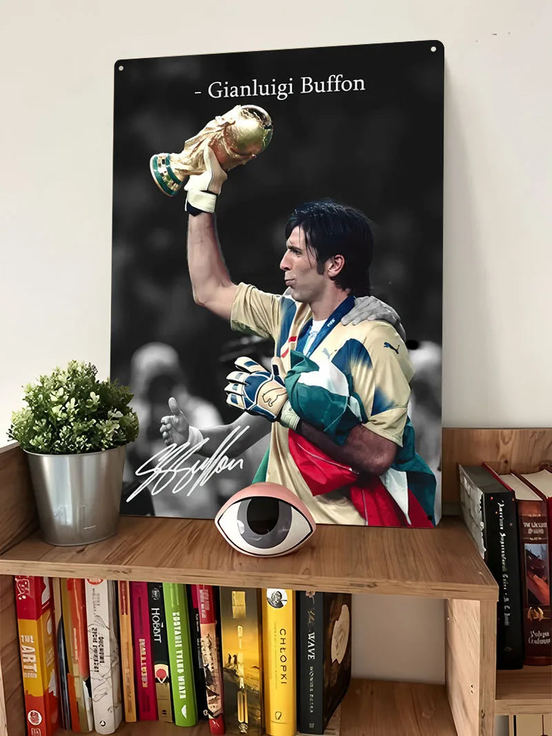 Gianluigi Buffon - World Cup Champion Poster Football Player Metal Sign Retro Custom Soccer Tin Plates for Wall Art Decoration