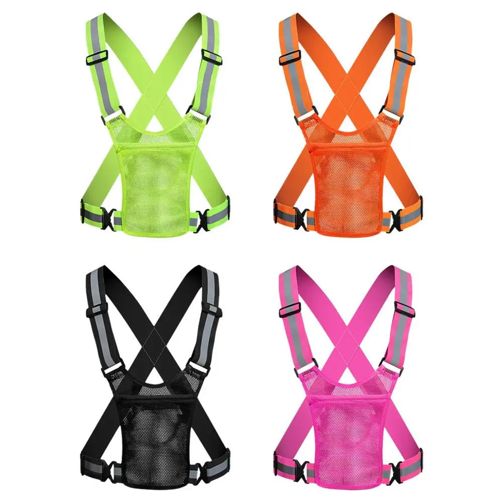 Outdoor Cycling Vests Safety Reflective Vest LED Running Light Adjustable Cycling Vest Night Warning Work Sports Vest