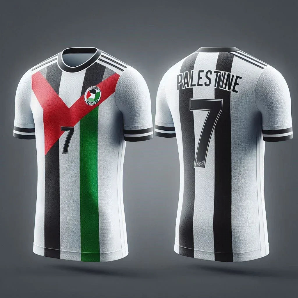 2022 Selling World Cup Palestine Style 3D Print Football Soccer Jersey Short Sleeve T-shirt For Kids Boy And Teenager Adult Tops