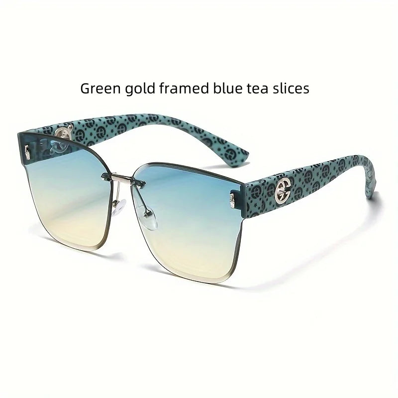 1pcs Fashionable new high-end women's sunglasses gradient color large frame UV resistant sunglasses to modify face shape