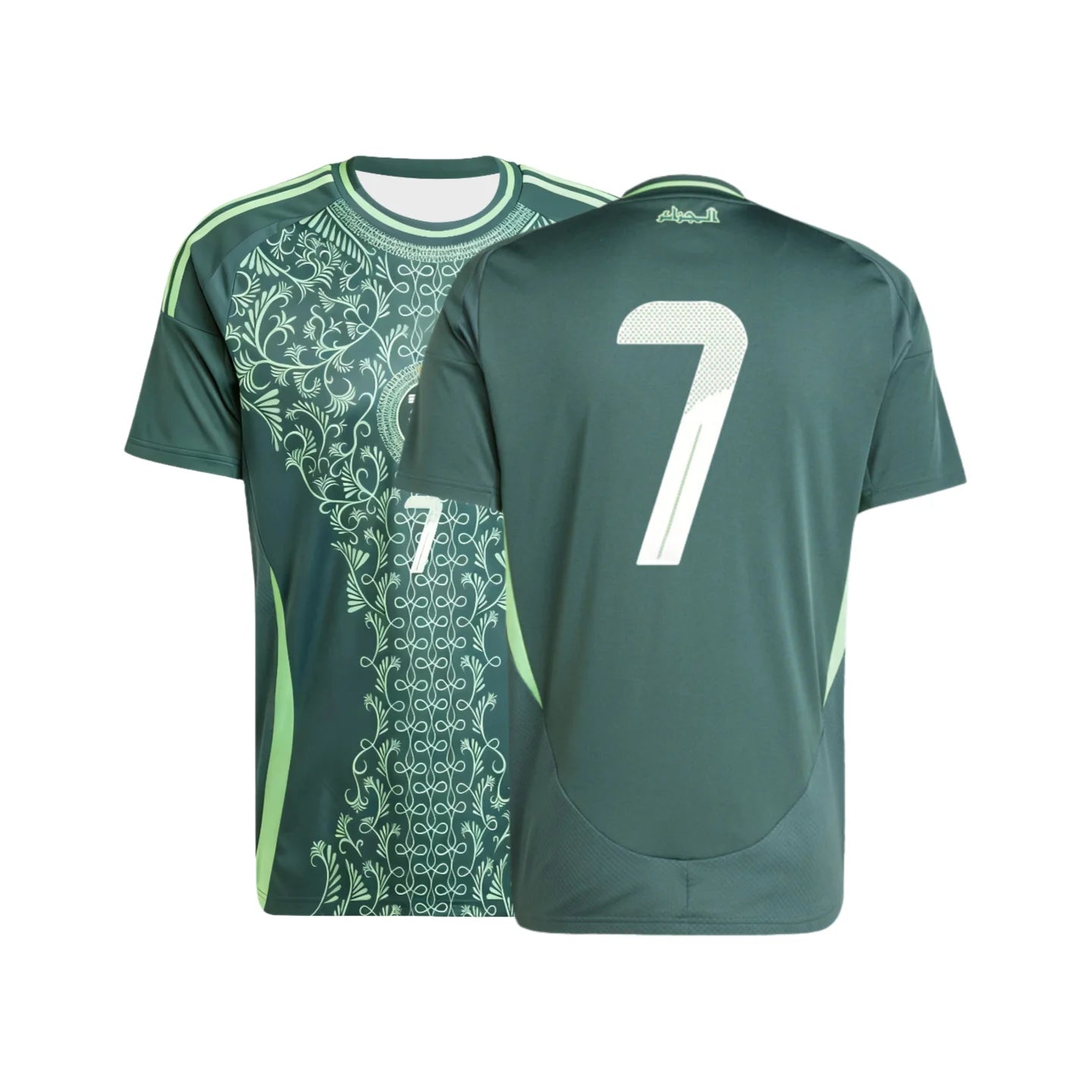 Hot Algeria Style 2526 Home Away NO.07 Football Jerseys  Short Sleeved Sports T-shirt Suitable for Adults Children's Comfortable