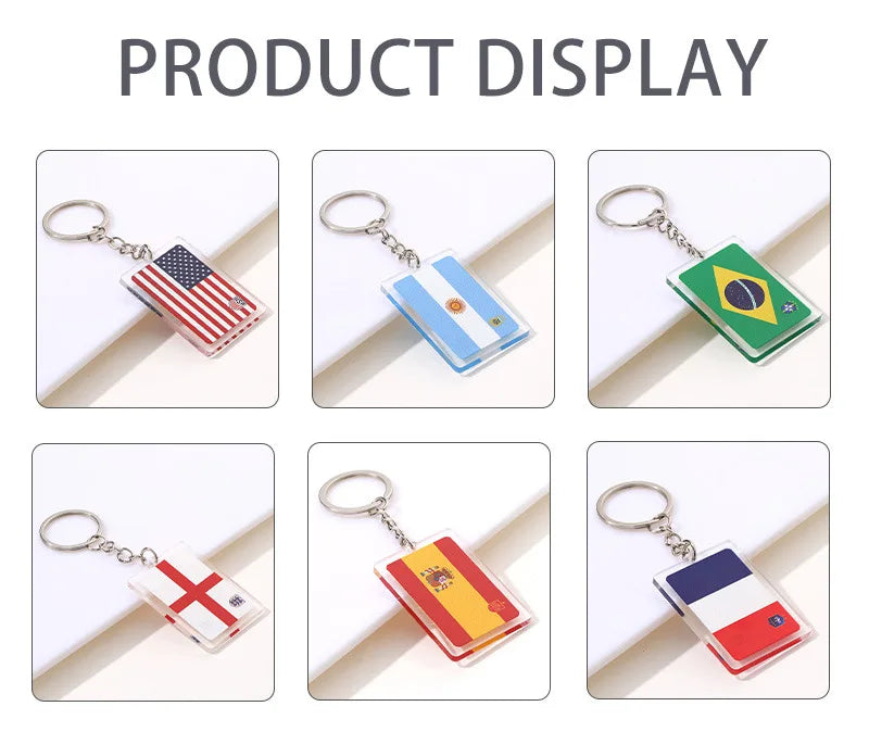 Creative Acrylic England brand Keychain Football World Cup Souvenir Acrylic Keychain Pendant