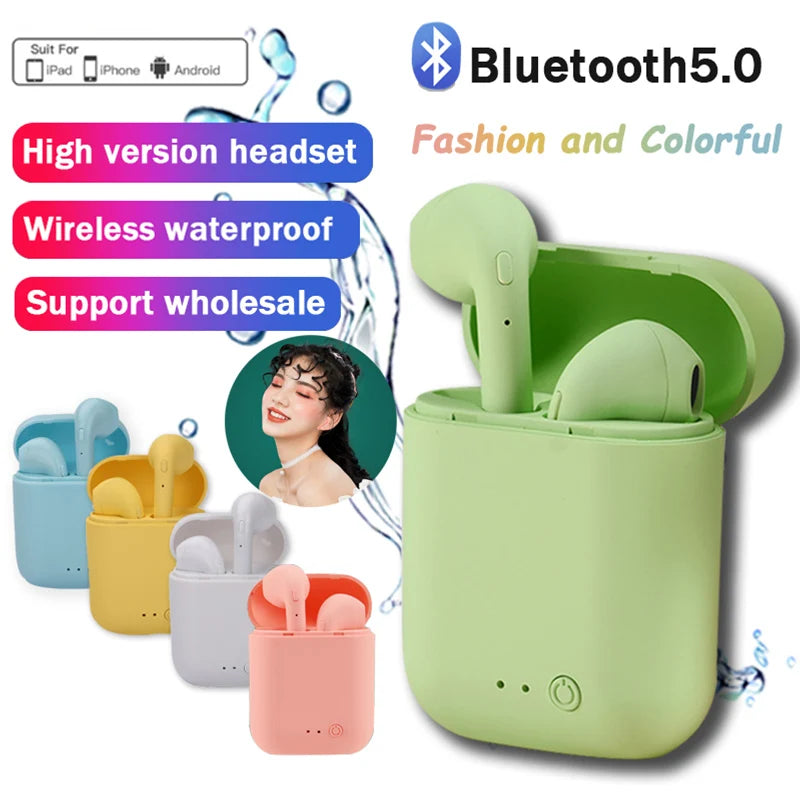 I12 Macaron Bluetooth Headset Matte Sports Binaural Wireless I12tws Bluetooth Headset 5.0