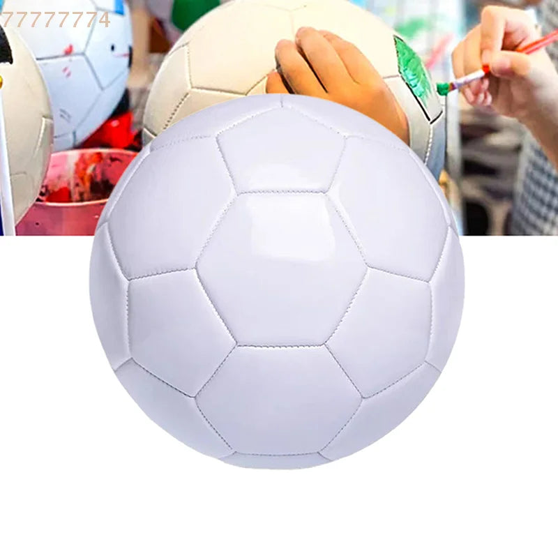 Lightweight PVC Football Toy for Kids & Adults Official Size Educational Sports Plaything DIY Gift White Soccer Ball Size 5
