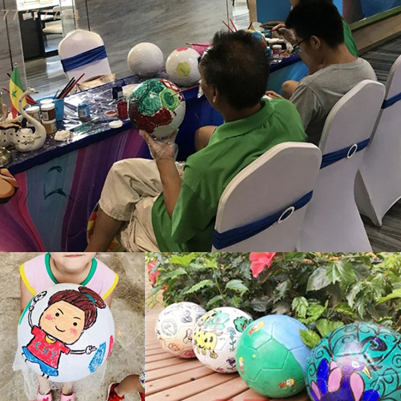 Lightweight PVC Football Toy for Kids & Adults Official Size Educational Sports Plaything DIY Gift White Soccer Ball Size 5