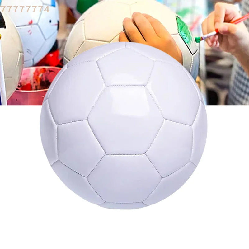 Lightweight PVC Football Toy for Kids & Adults Official Size Educational Sports Plaything DIY Gift White Soccer Ball Size 5