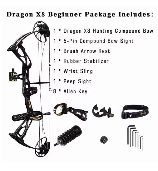 Sanlida Dragon X8 Compound Bow set Adjustable Draw Length Weight Archery Shooting Outdoor Sports