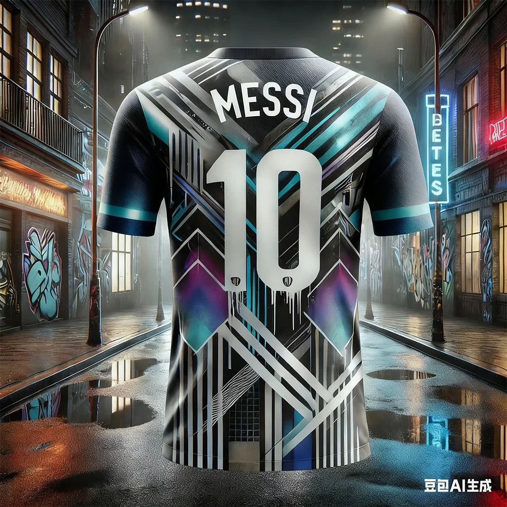 2026 Men's Messi Champions 3D T-Shirt, World Cup #10 Print, Quick-Dry Breathable, Daily/Outdoor Fan Commemorative Wear